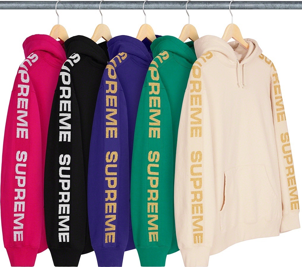 Metallic Rib Hooded Sweatshirt